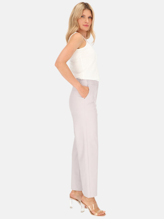 Spodnie z eko skóry w pastelowym odcieniu EyeForFashion