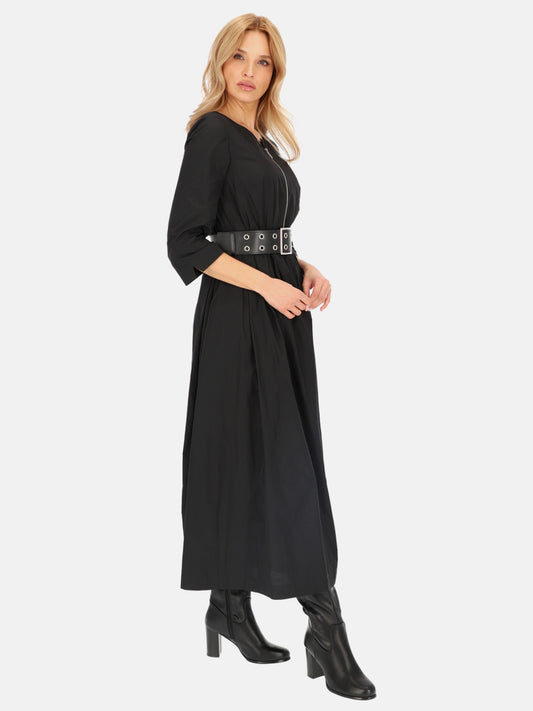 Czarna sukienka maxi odcinana w pasie L'AF Wanda