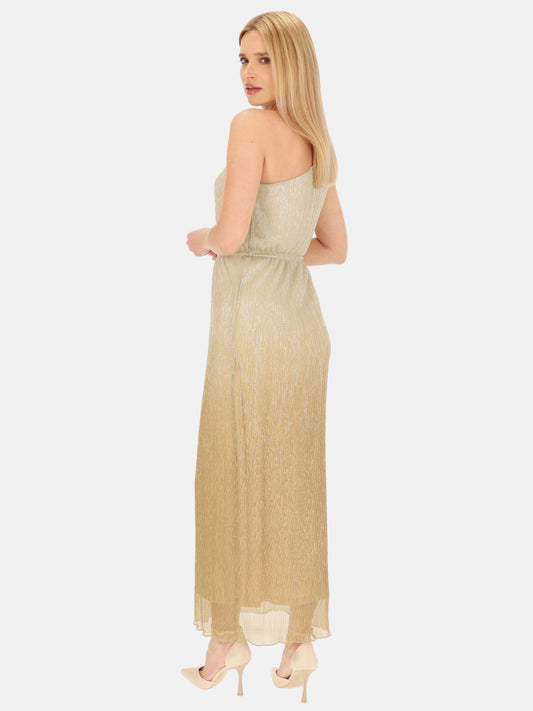 Elegancka połyskująca sukienka maxi na jedno ramie L’AF Ellen