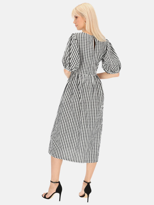 Czarno-biała sukienka w kratkę vichy Eye For Fashion Mavis