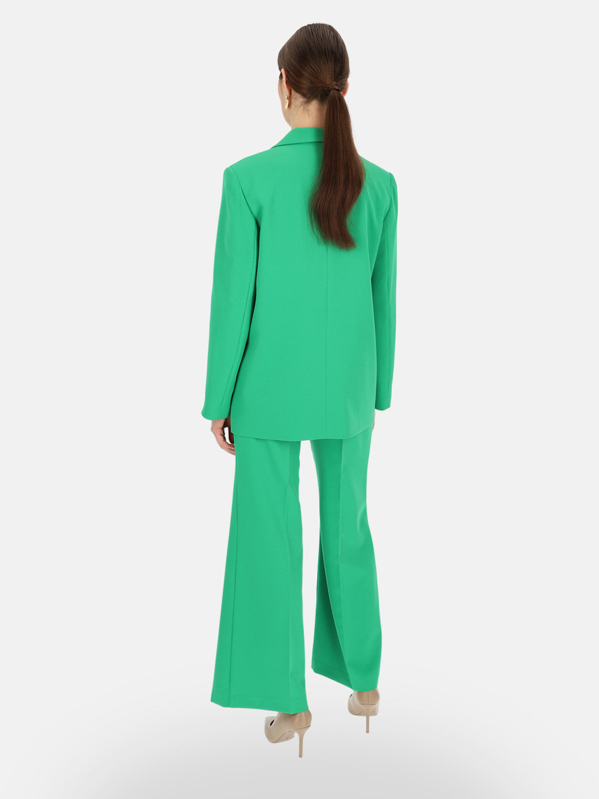 Zielone spodnie typu Wide Leg Eye For Fashion