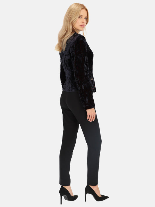 Elegancka fioletowa marynarka z lamówkami Potis & Verso Blu