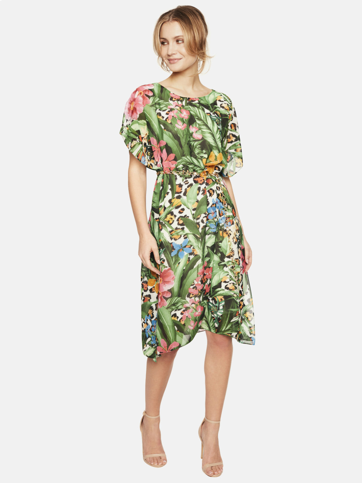 Sukienka oversize w tropikalne kwiaty L'AF Odella