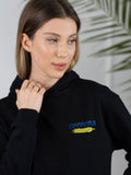 Klasyczna czarna bawełniana bluza z głębokim kapturem Paloma