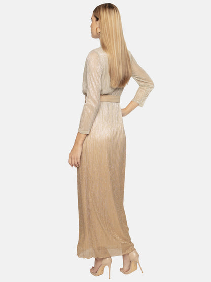 Elegancka połyskująca sukienka maxi z paskiem L’AF Arianna