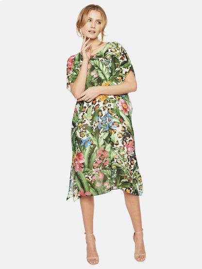 Sukienka oversize w tropikalne kwiaty L'AF Odella