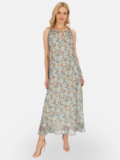 Elegancka sukienka w kwiaty maxi z szarfą L’AF Vega
