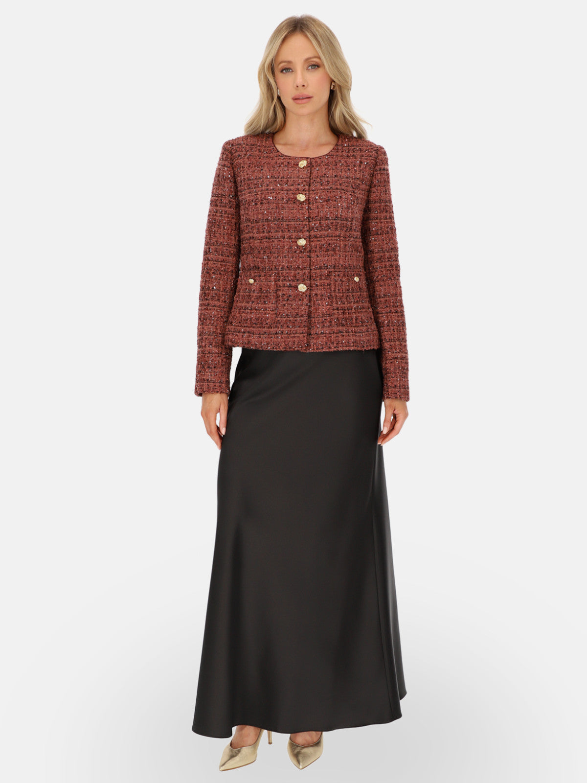 Elegancka marynarka wizytowa brązowa L'AF Kelli