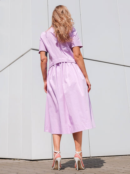 Sukienka bawełniana midi z guzikami EyeForFashion