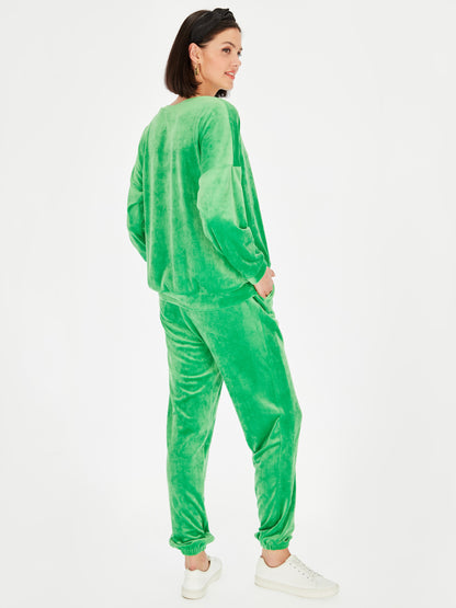 Welurowa zielona bluza L'AF Eden