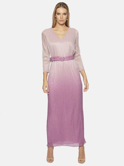 Elegancka połyskująca sukienka maxi z paskiem L’AF Arianna