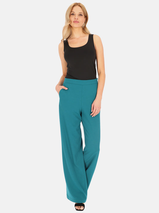 Turkusowe spodnie z prostą nogawką L'AF Moris