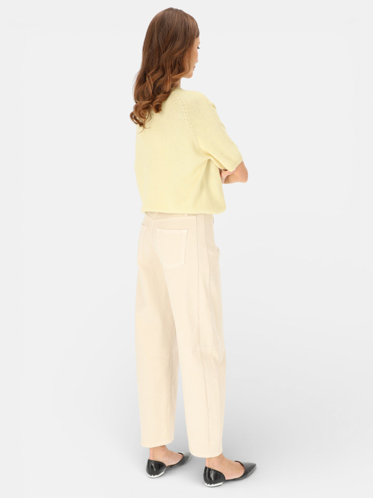 Kremowe jeansy damskie slouchy L’AF Mario