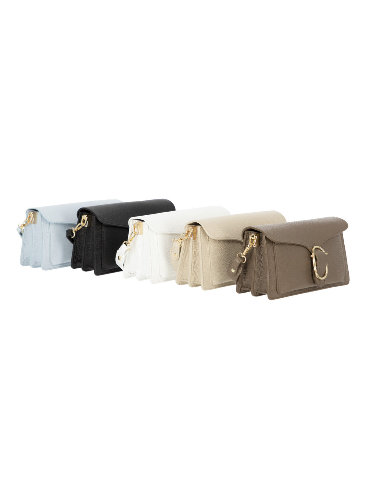 Elegancka torebka damska biała crossbody z klapą L’AF