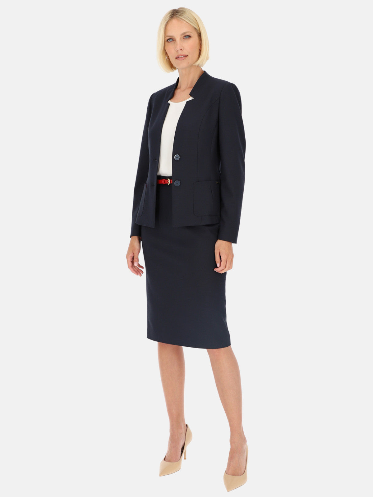 Klasyczna dopasowana granatowa marynarka Potis & Verso Rena