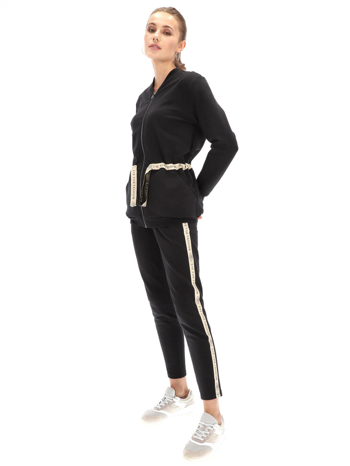 Rozpinana bluza ze ściągaczem w talii Eye For Fashion Maren