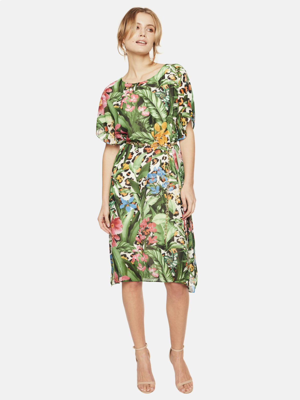 Sukienka oversize w tropikalne kwiaty L'AF Odella