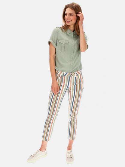 Casualowe spodnie damskie w paski Red Button Lulu