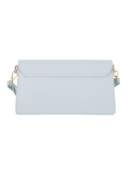 Elegancka torebka damska błękitna crossbody z klapą L’AF