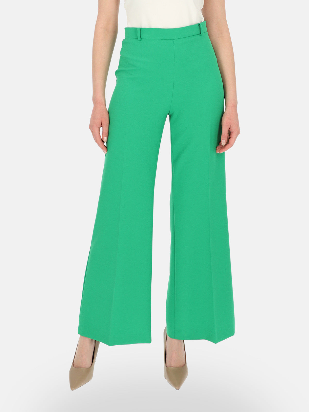 Zielone spodnie typu Wide Leg Eye For Fashion