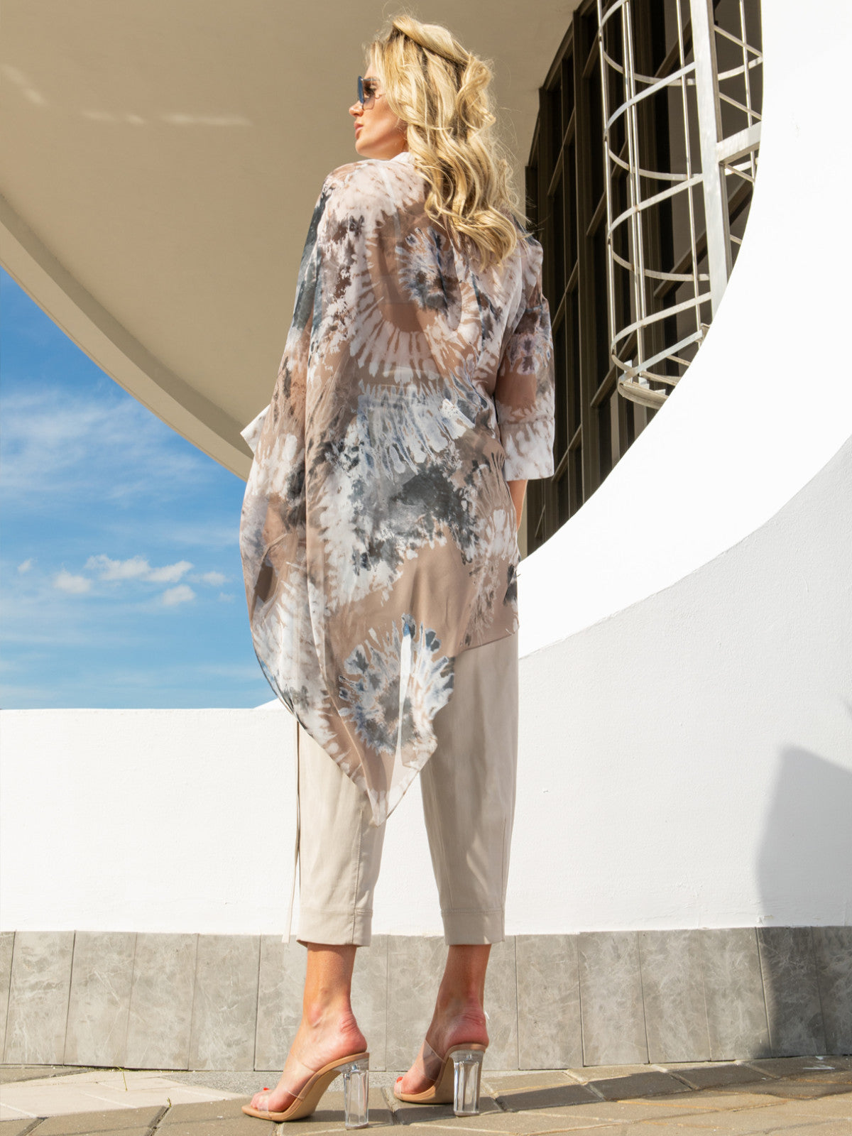 Dwuwarstwowa sukienka tunika tie-dye EyeForFashion