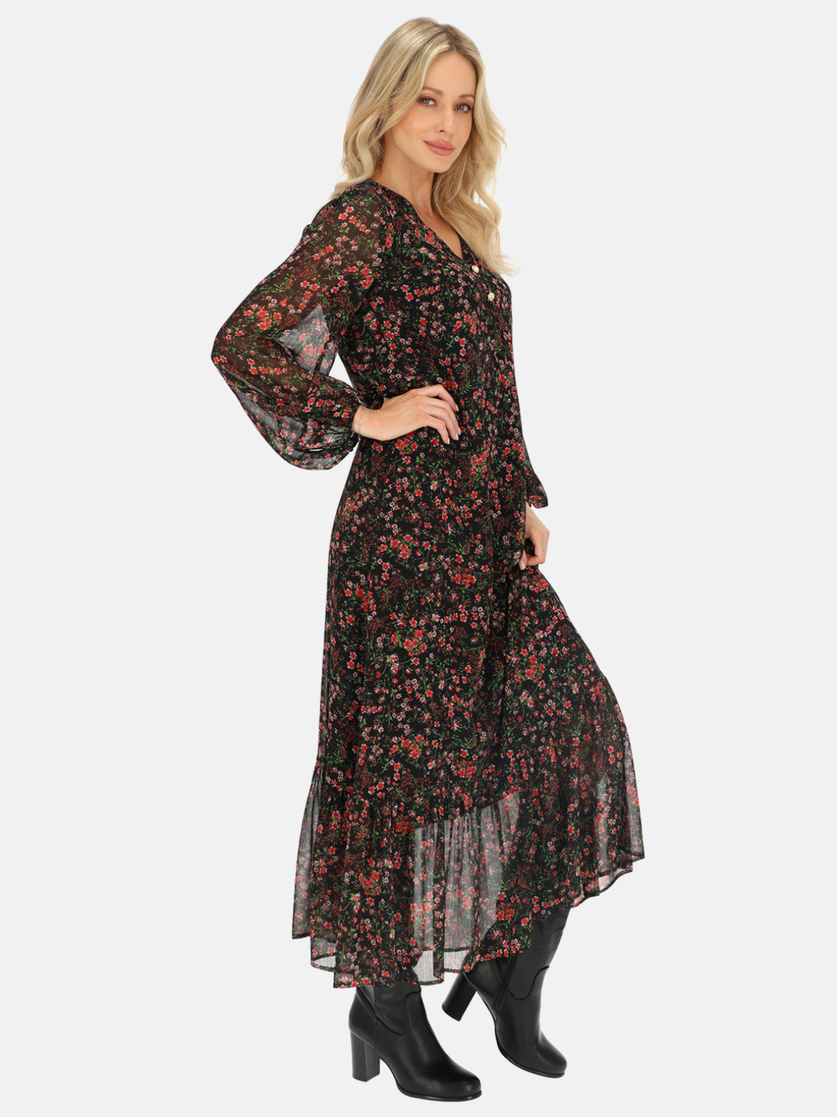 Zwiewna sukienka maxi w kwiaty L'AF Fera