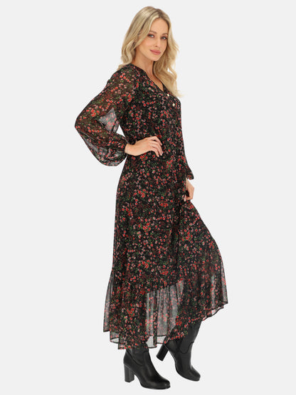 Zwiewna sukienka maxi w kwiaty L'AF Fera