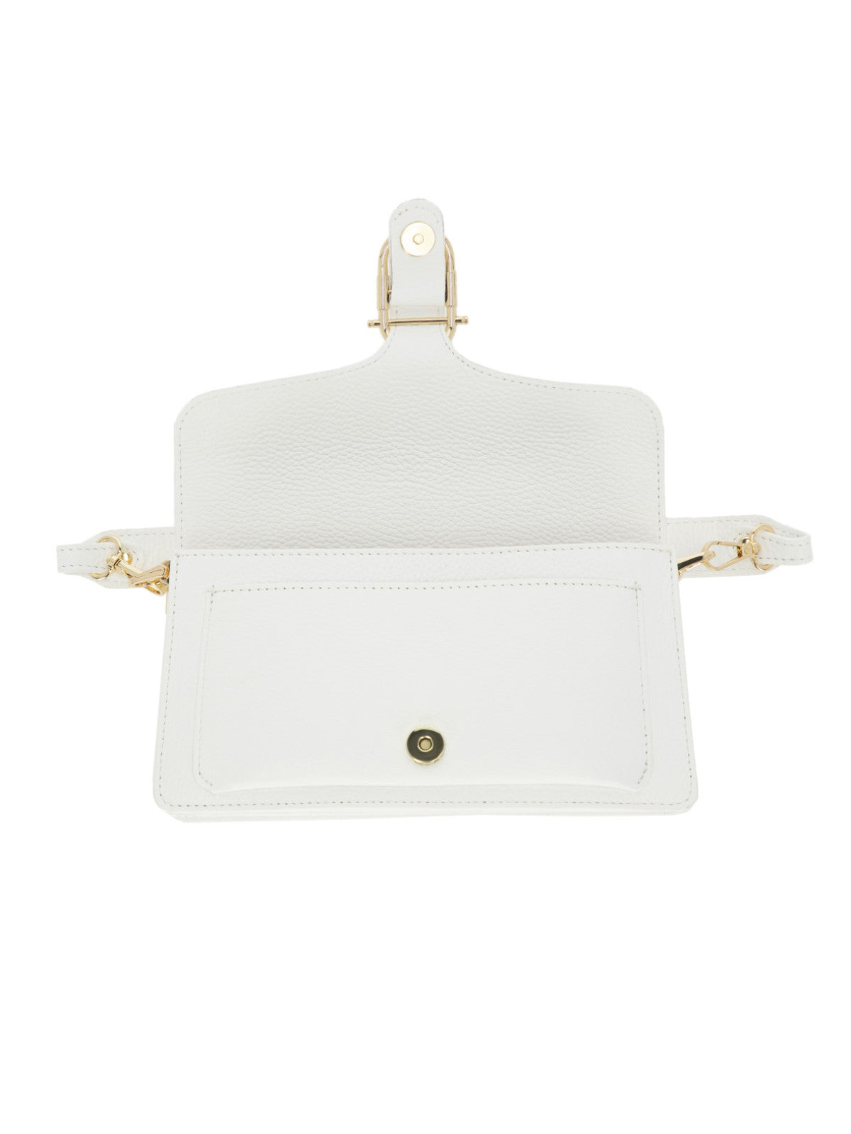 Elegancka torebka damska biała crossbody z klapą L’AF