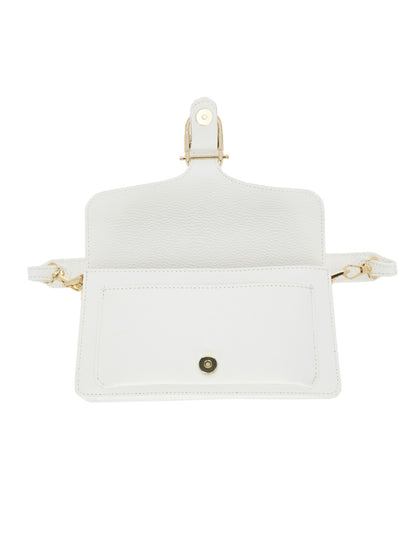 Elegancka torebka damska biała crossbody z klapą L’AF