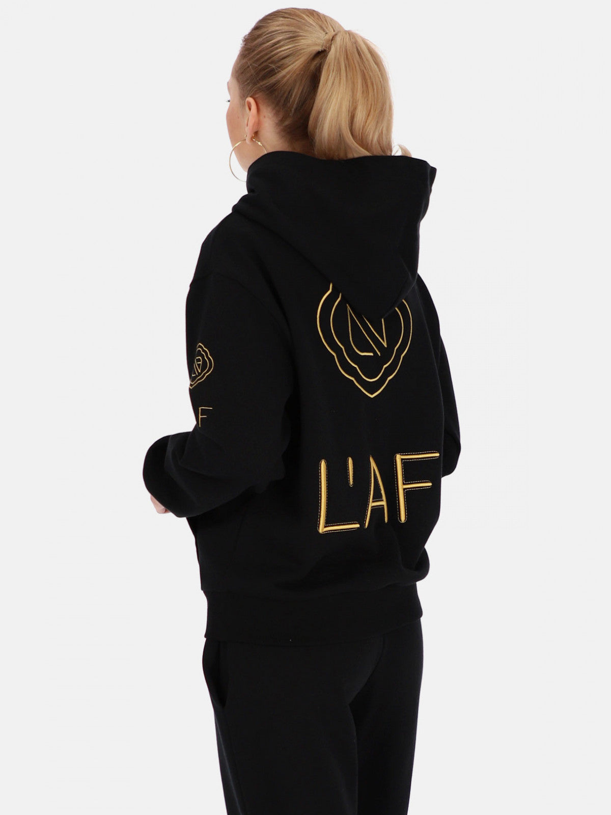 Czarna bluza z 3D haftem L'AF Bobi