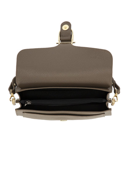 Elegancka torebka damska brązowa crossbody z klapą L’AF
