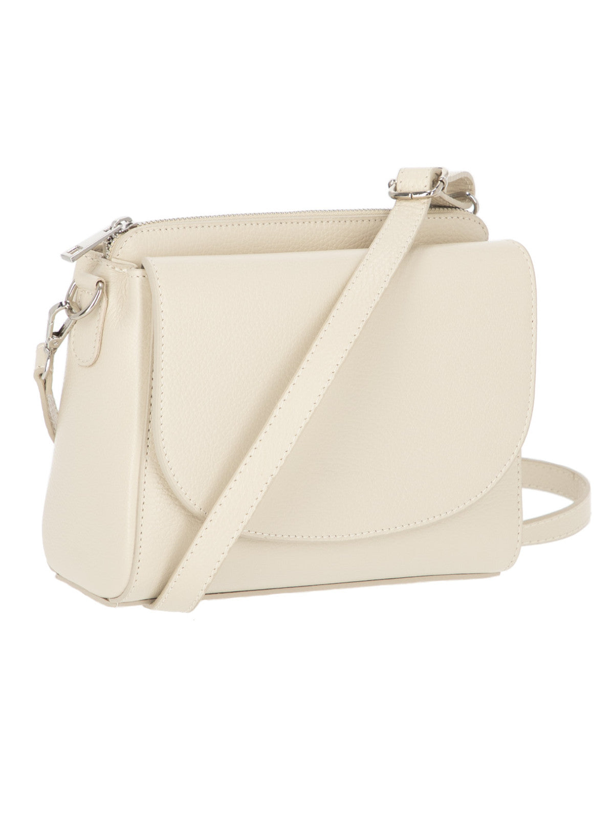 Kremowa skórzana torebka damska crossbody L’AF