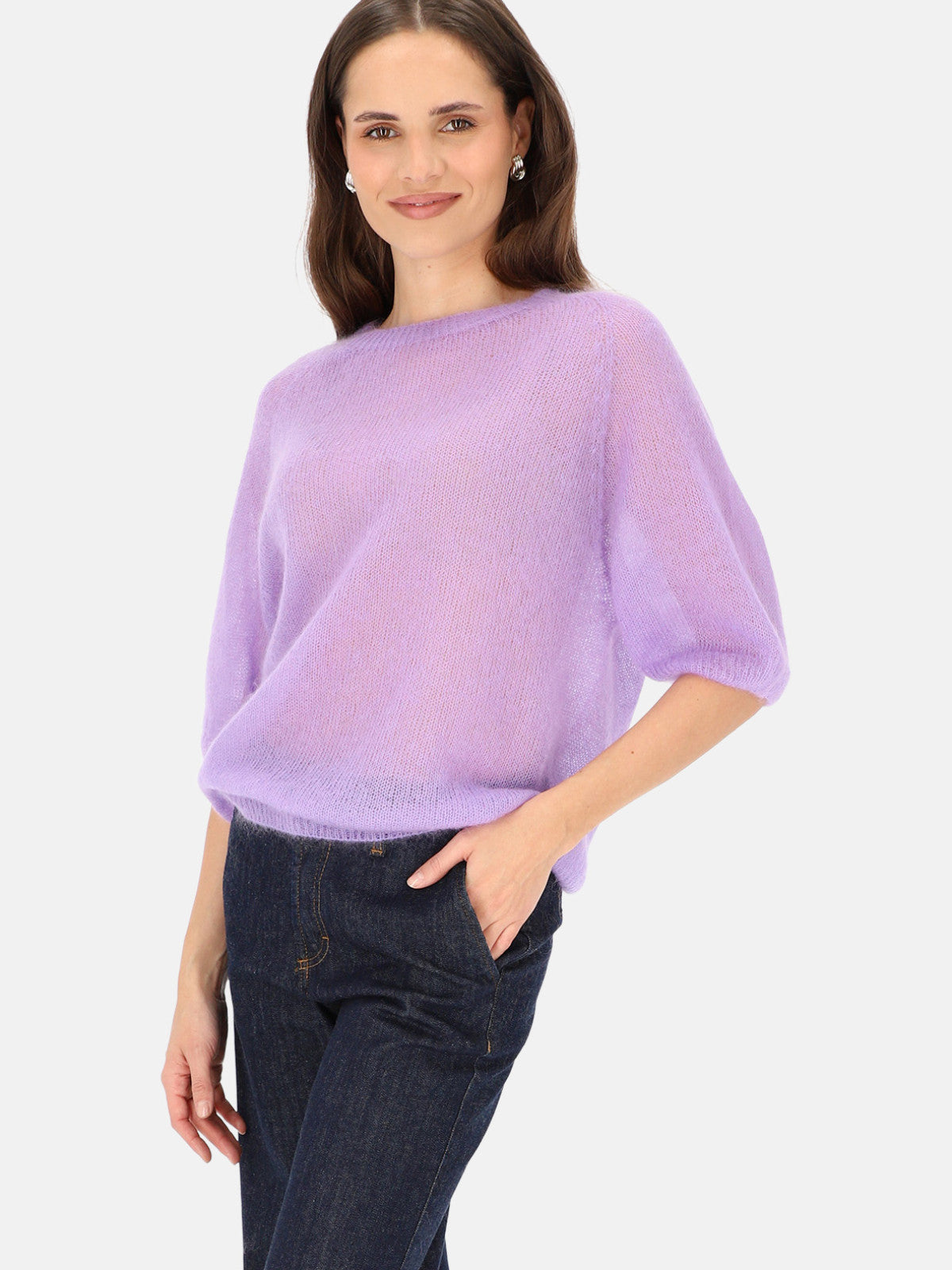 Fioletowy sweter moherowy damski L'AF Era