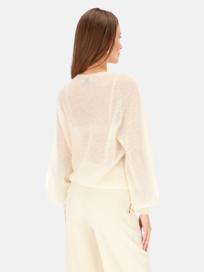 Lekki sweter damski moherowy ecru L’AF Kora