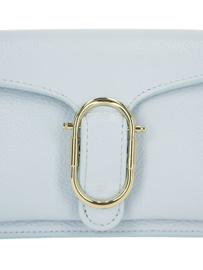Elegancka torebka damska błękitna crossbody z klapą L’AF