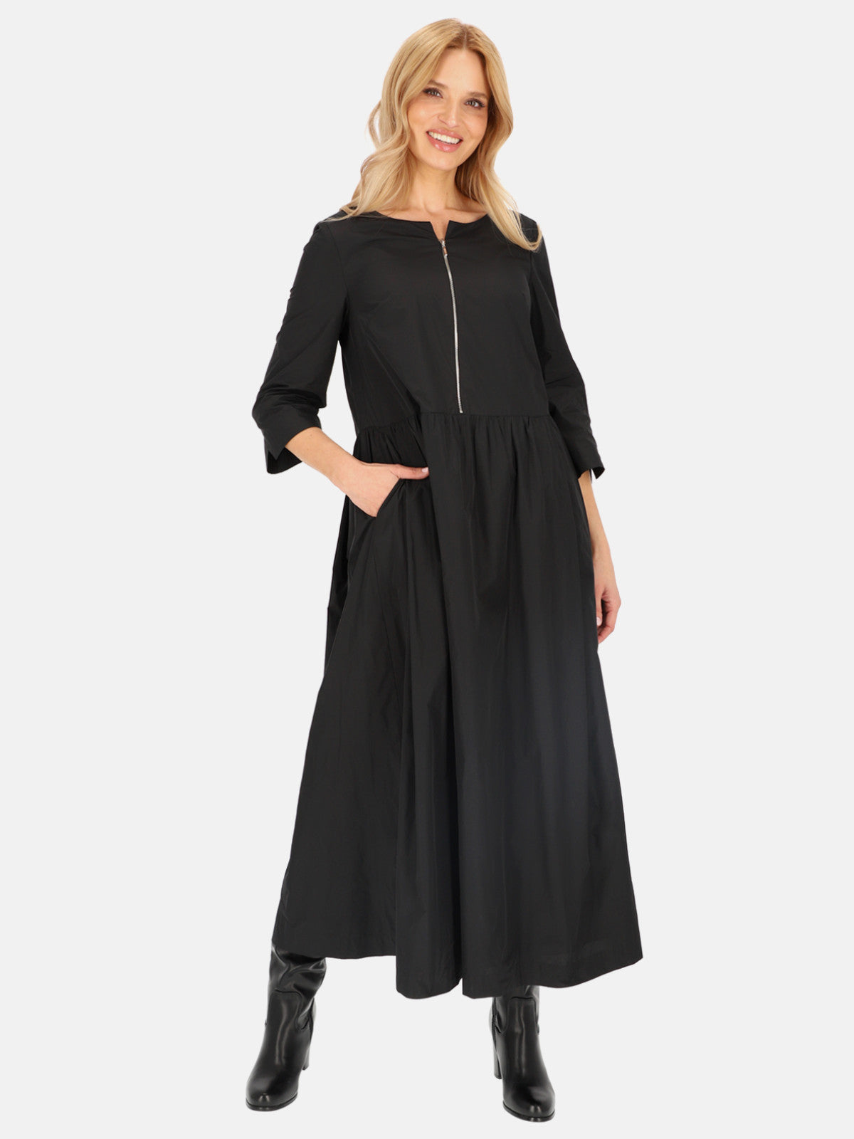 Czarna sukienka maxi odcinana w pasie L'AF Wanda
