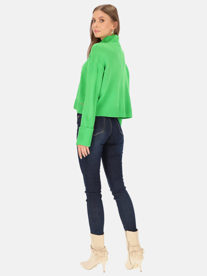 Sweter oversize damski ze stójką Eye For Fashion Roca