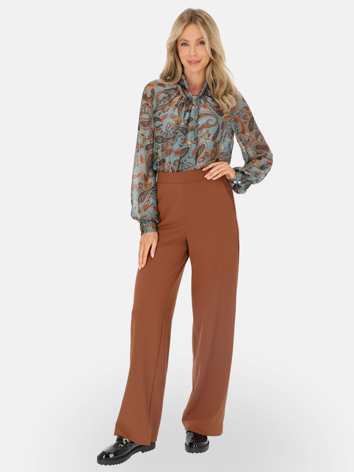Brązowe spodnie damskie wide-leg L’AF Lorin