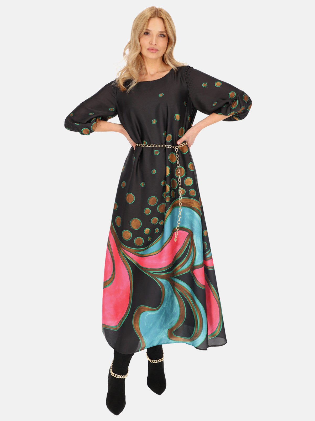 Sukienka maxi w kolorowe wzory L'AF Loretta
