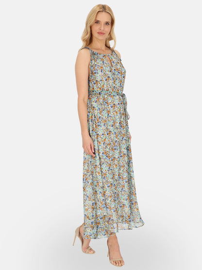 Elegancka sukienka w kwiaty maxi z szarfą L’AF Vega