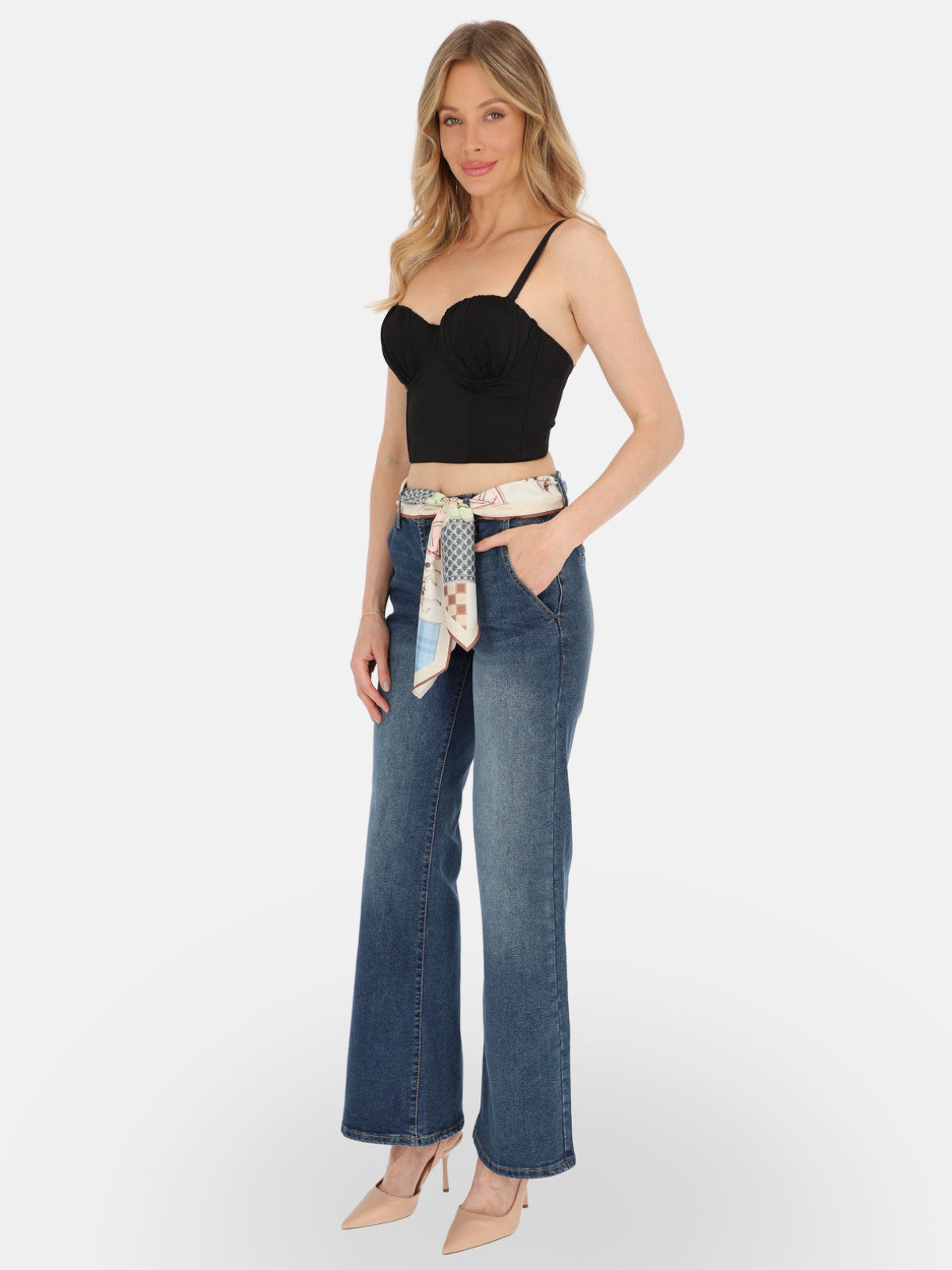 Minimalistyczny czarny gorset top bustier na co dzień Faustyna