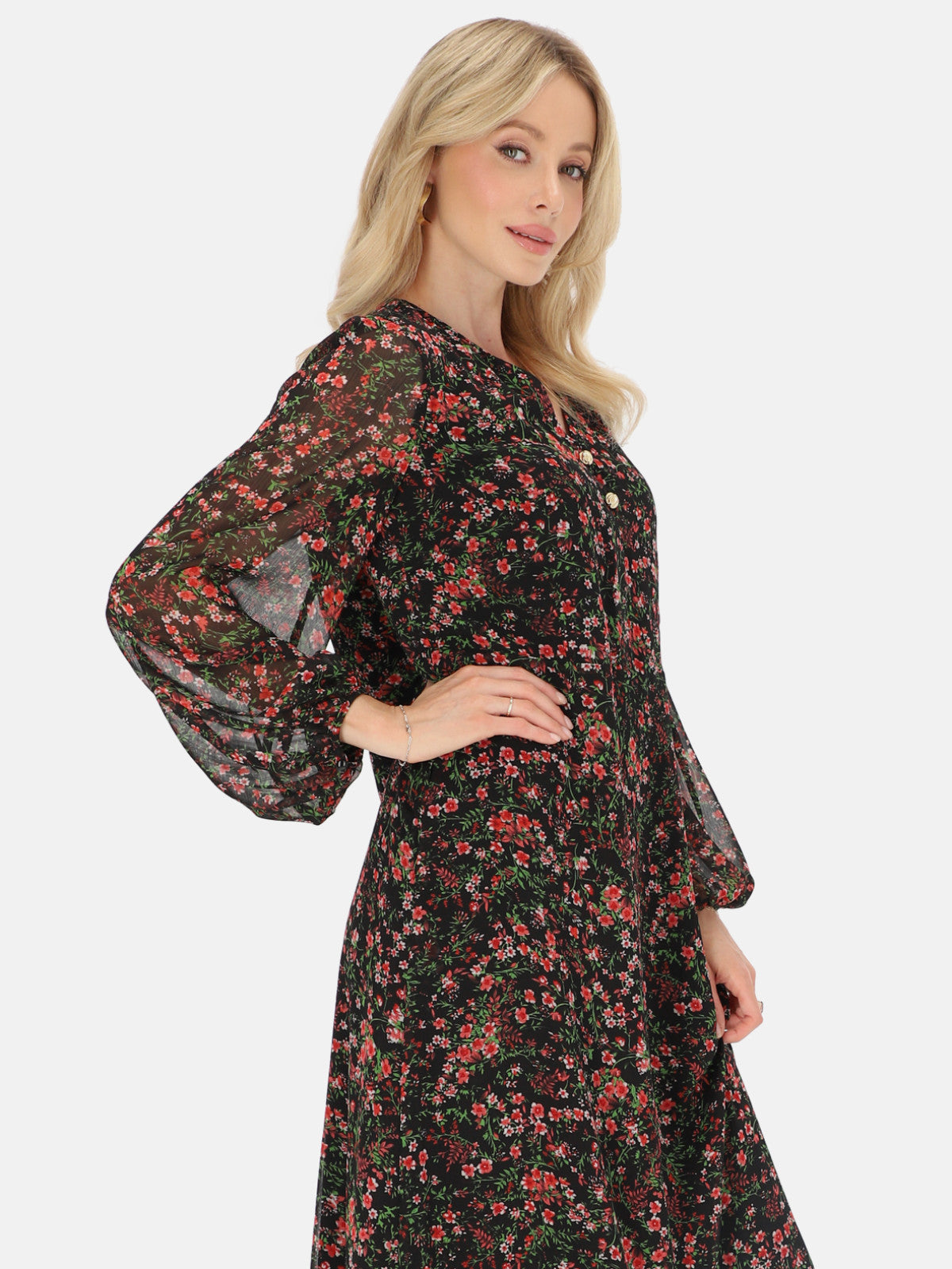 Zwiewna sukienka maxi w kwiaty L'AF Fera