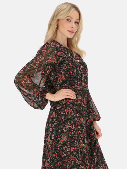 Zwiewna sukienka maxi w kwiaty L'AF Fera