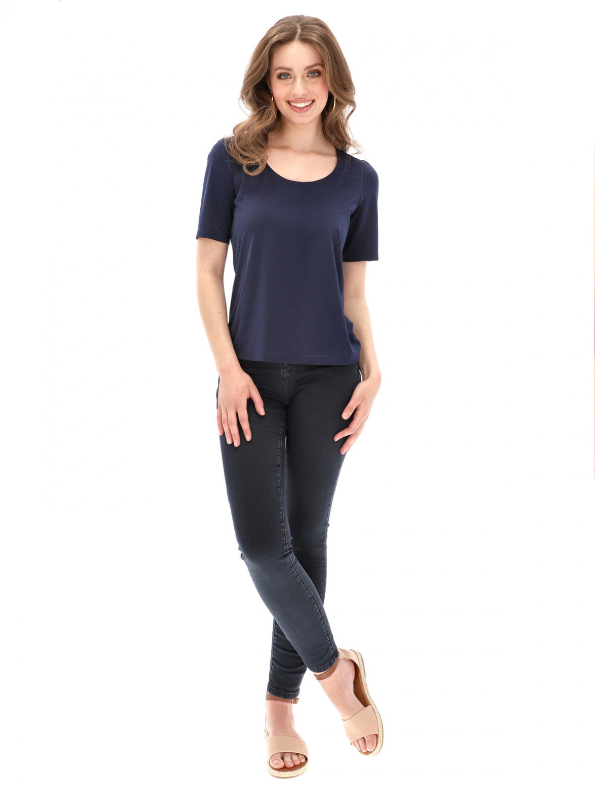 Granatowy t-shirt damski Potis & Verso LORA