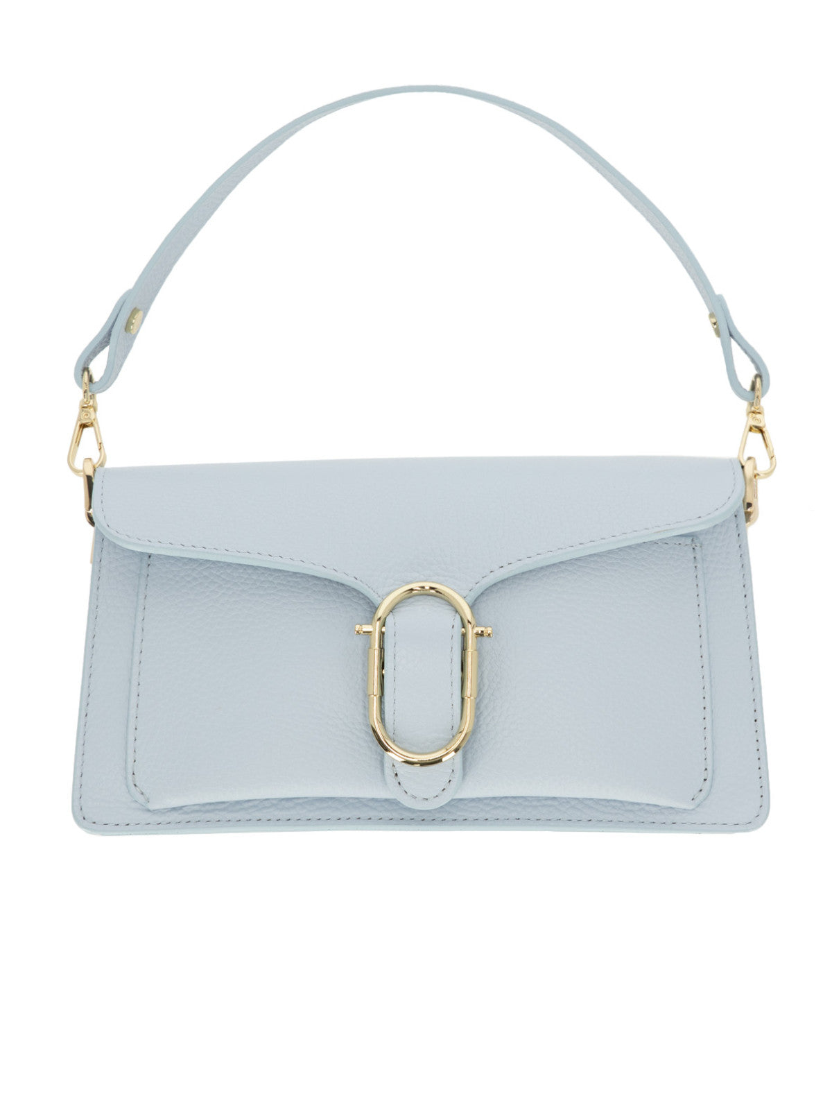 Elegancka torebka damska błękitna crossbody z klapą L’AF
