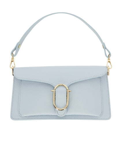 Elegancka torebka damska błękitna crossbody z klapą L’AF