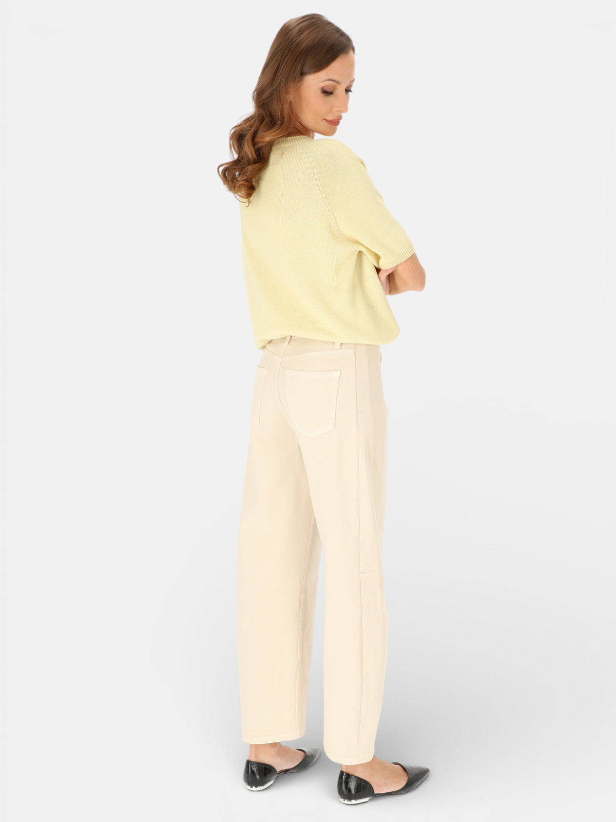 Kremowe jeansy damskie slouchy L’AF Mario
