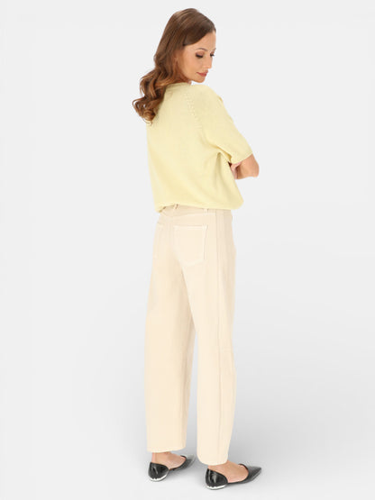 Kremowe jeansy damskie slouchy L’AF Mario