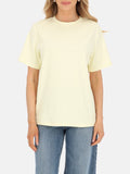 Energetyczny żółty bawełniany gładki damski t-shirt basic na lato Oliwia