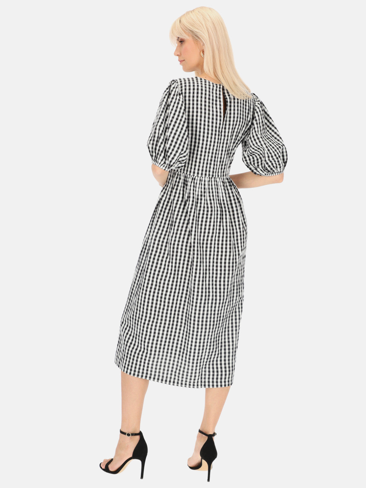 Czarno-biała sukienka w kratkę vichy Eye For Fashion Mavis